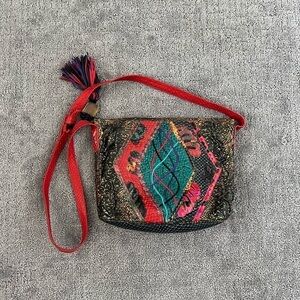 Carlo Fiori Italy Patchwork Vintage Crossbody Bag